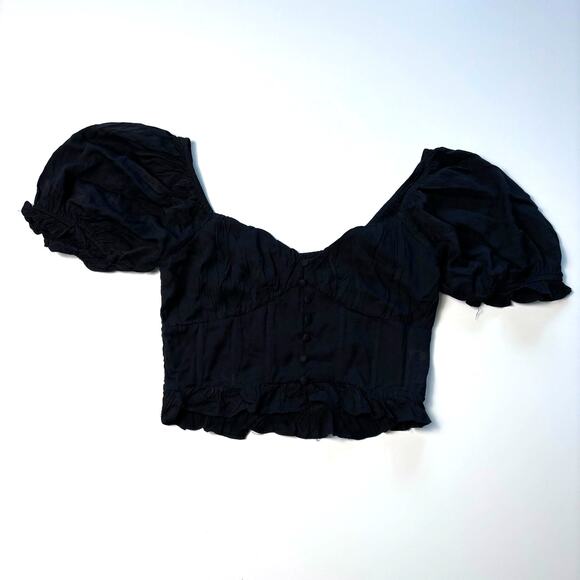 Urban Outfitters Women's Medium Black Crop Top Boned Corset Black - Picture 1 of 8